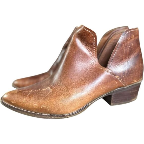 Steve Madden Austin Mid Ankle Leather Boots Size 9.5 Heel Western Cowboy Texas - Picture 3 of 7